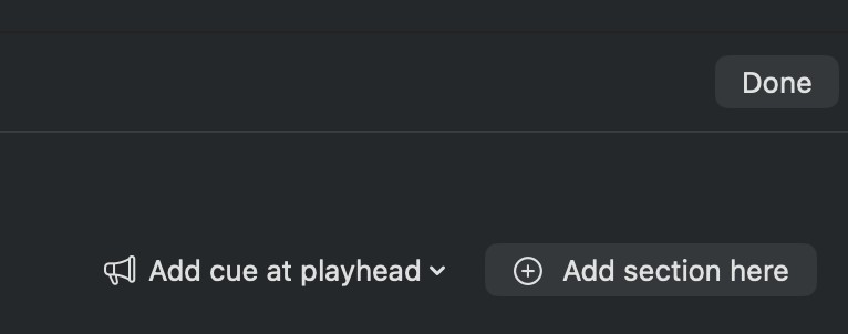 Adding a section at the playhead from a dropdown of standard names