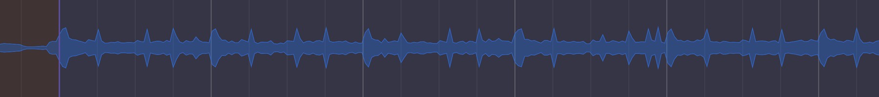 The waveform at high zoom, showing fine detail